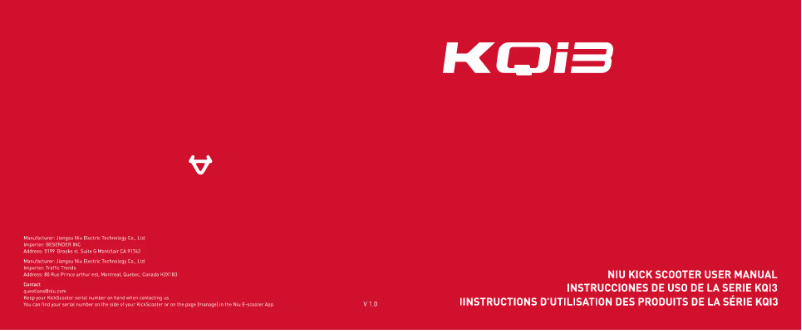 Image de la première page du manuel de l'appareil KQi3 Max