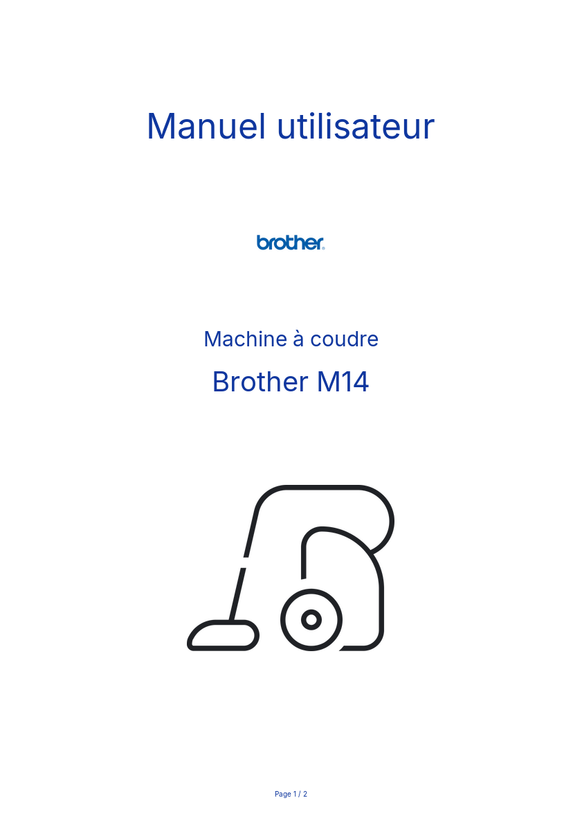 Page n°1 - Manuel utilisateur Brother M14