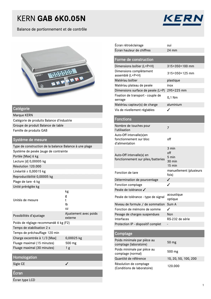 Image de la première page du manuel de l'appareil GAB 6K0.05N
