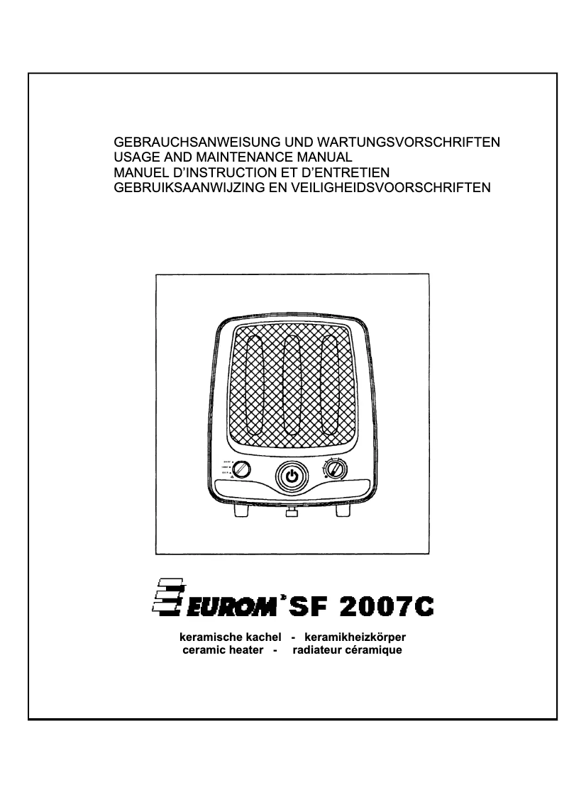 Image de la première page du manuel de l'appareil SF2007C