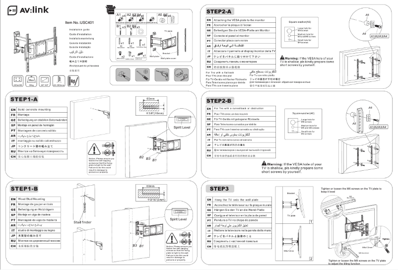 Page n°1 - Manuel utilisateur AV:link USC401