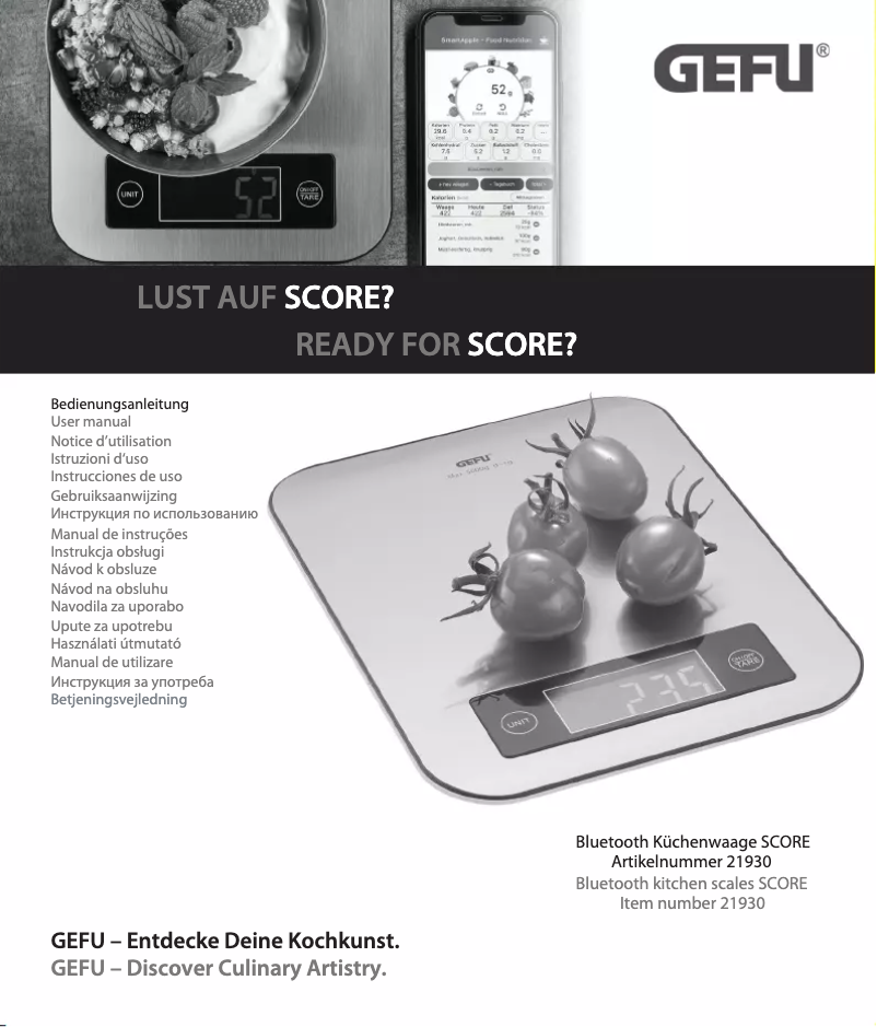 Page 1 de la notice Manuel utilisateur GEFU Score