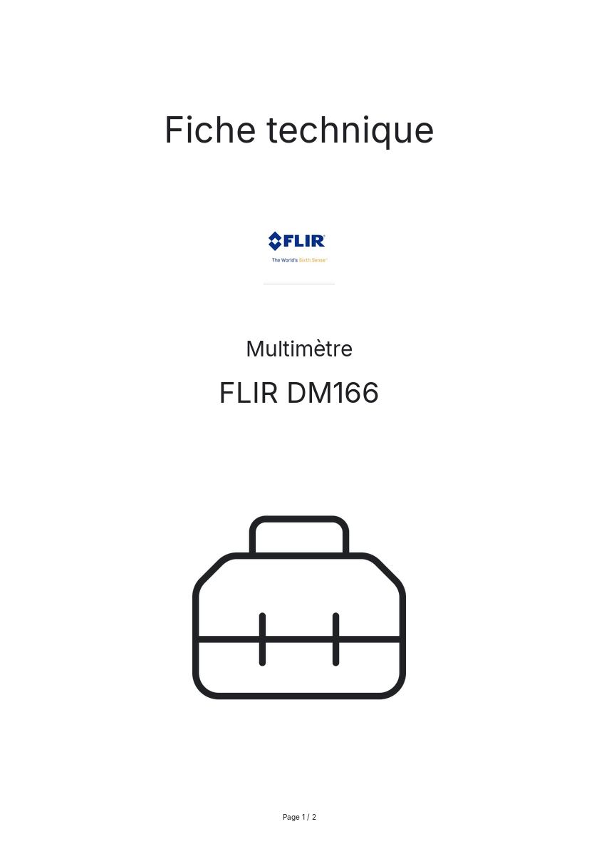 Image de la première page du manuel de l'appareil DM166