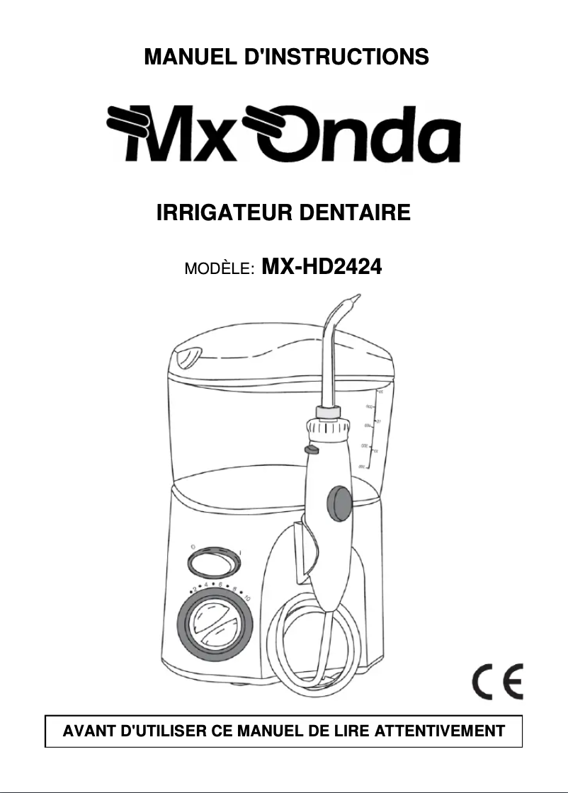 Image de la première page du manuel de l'appareil MX-HD2424