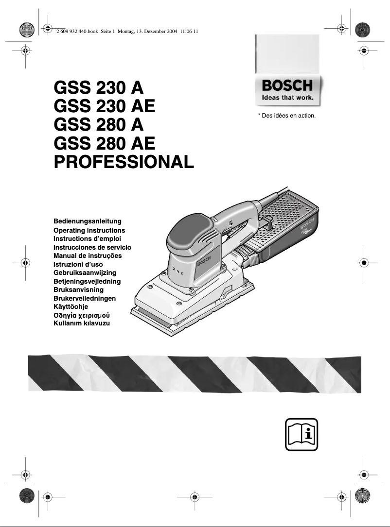 Image de la première page du manuel de l'appareil GSS 230 AE