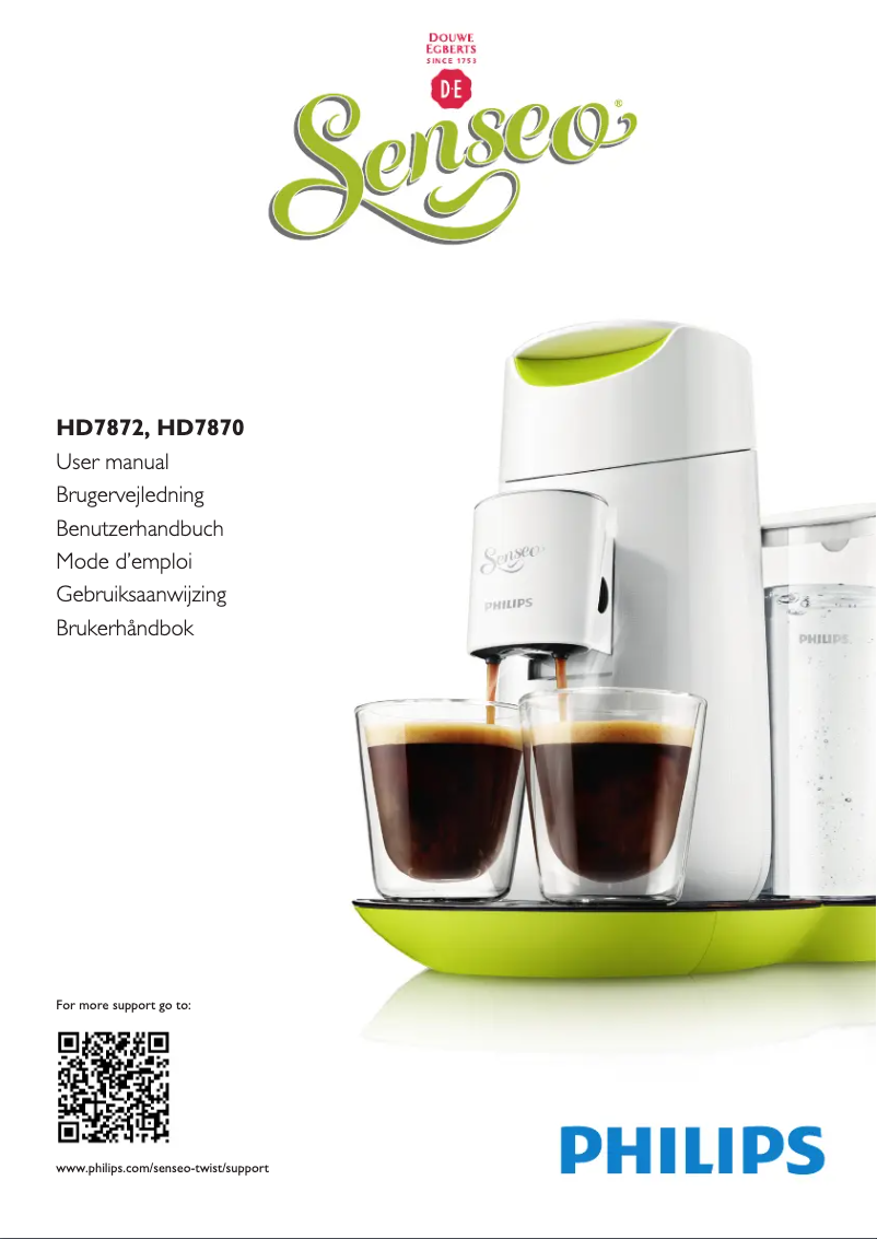 Image de la première page du manuel de l'appareil Senseo Twist & Milk HD7874
