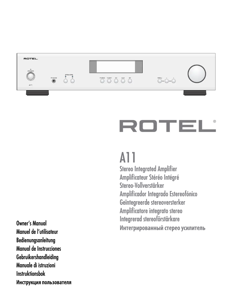 Image de la première page du manuel de l'appareil A11