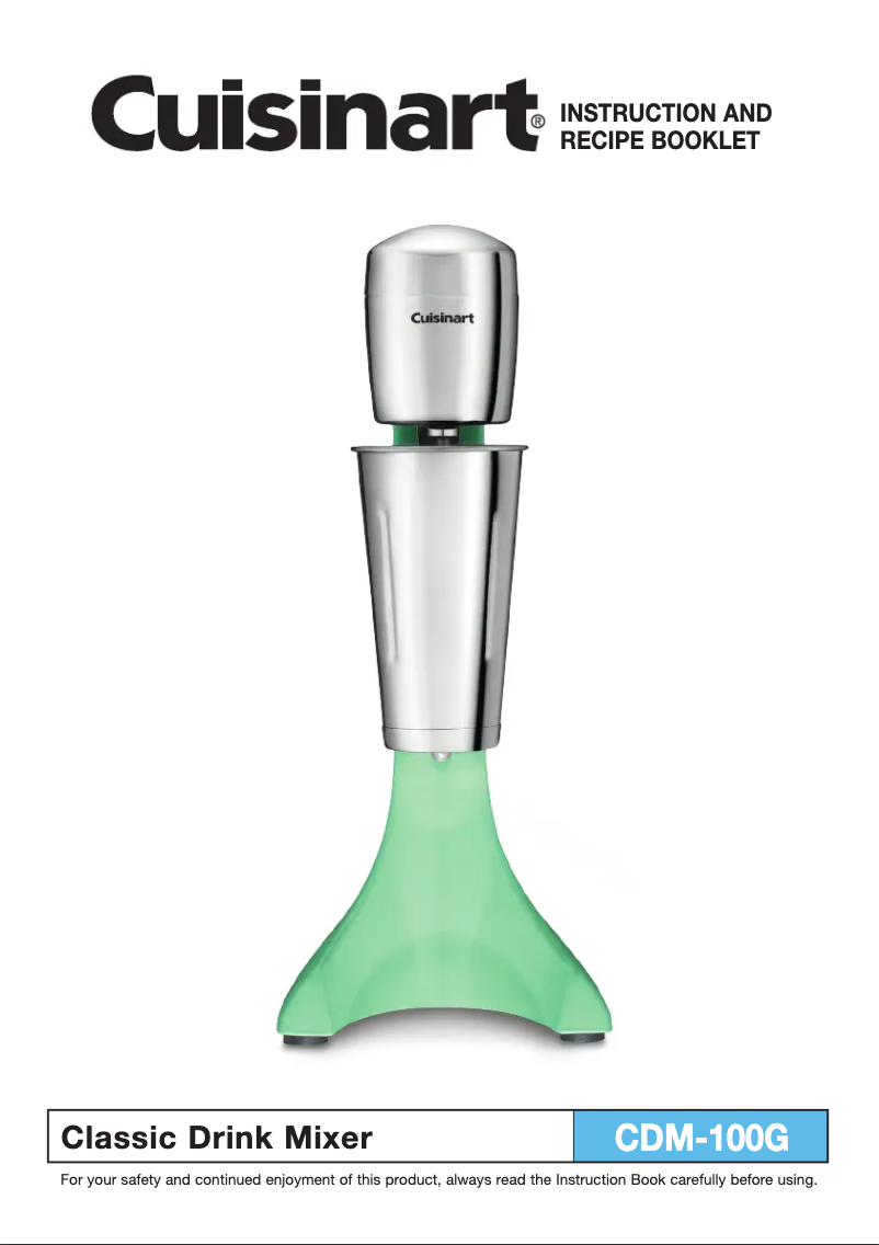 Page 1 de la notice Manuel utilisateur Cuisinart CDM-100G