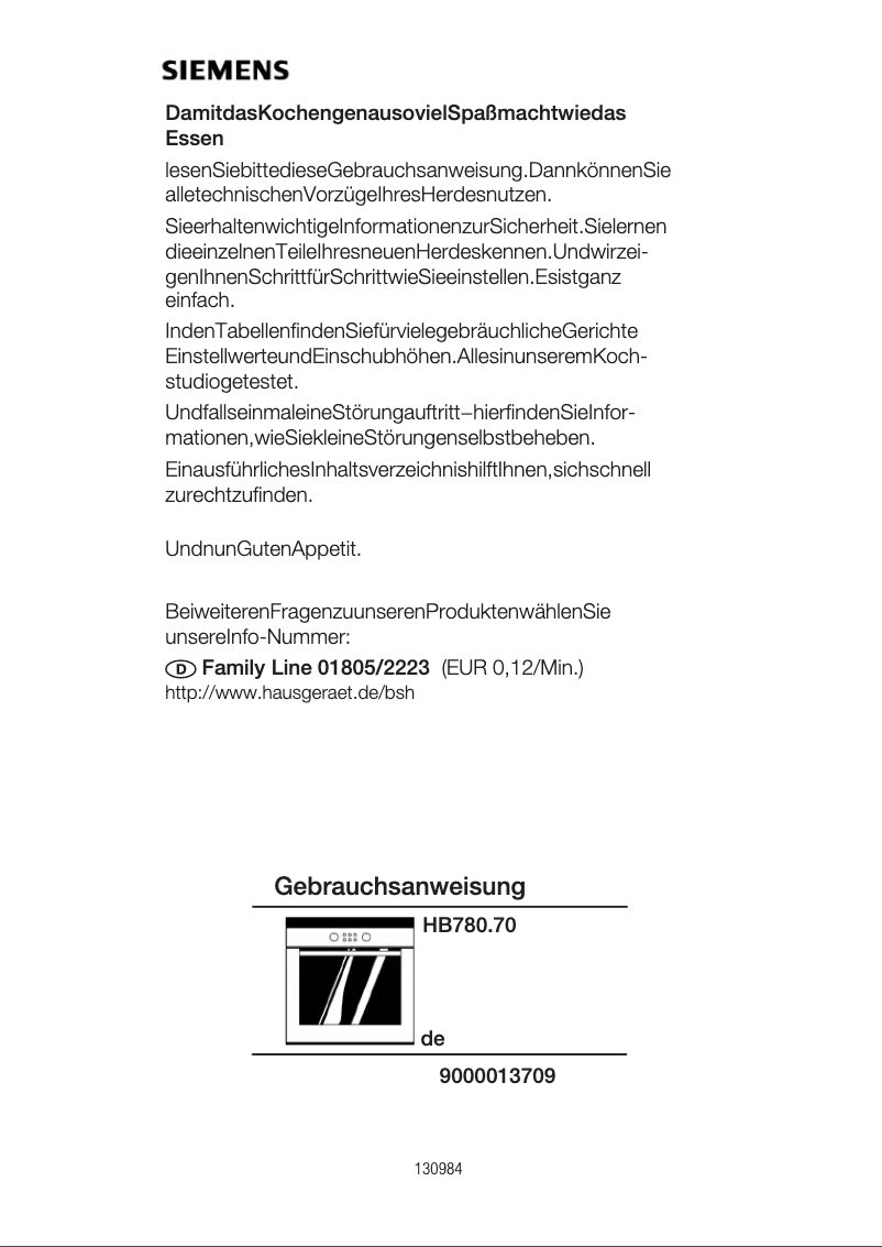 Page n°1 - Manuel utilisateur Siemens HB780270