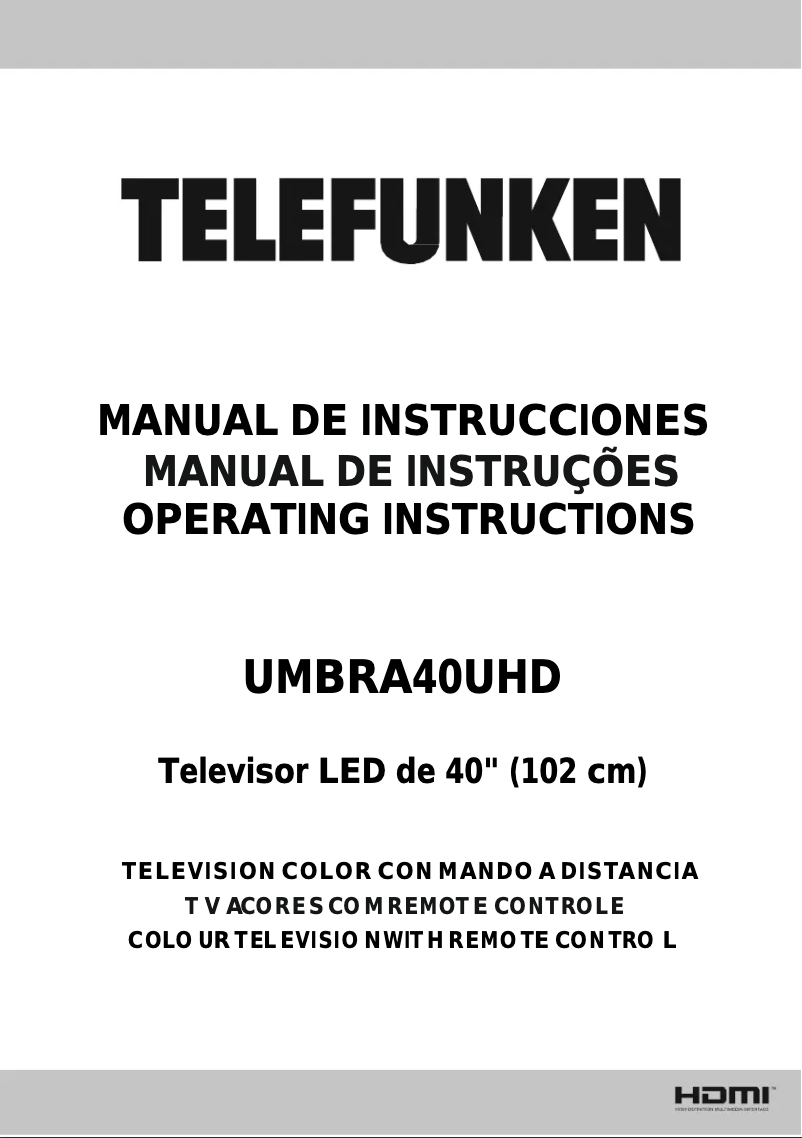 Page n°1 - Manuel utilisateur Telefunken UMBRA40UHD