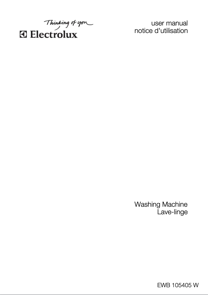 Page n°1 - Manuel utilisateur Electrolux EWB105405W