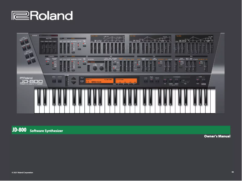 Page n°1 - Manuel utilisateur Roland JD-800