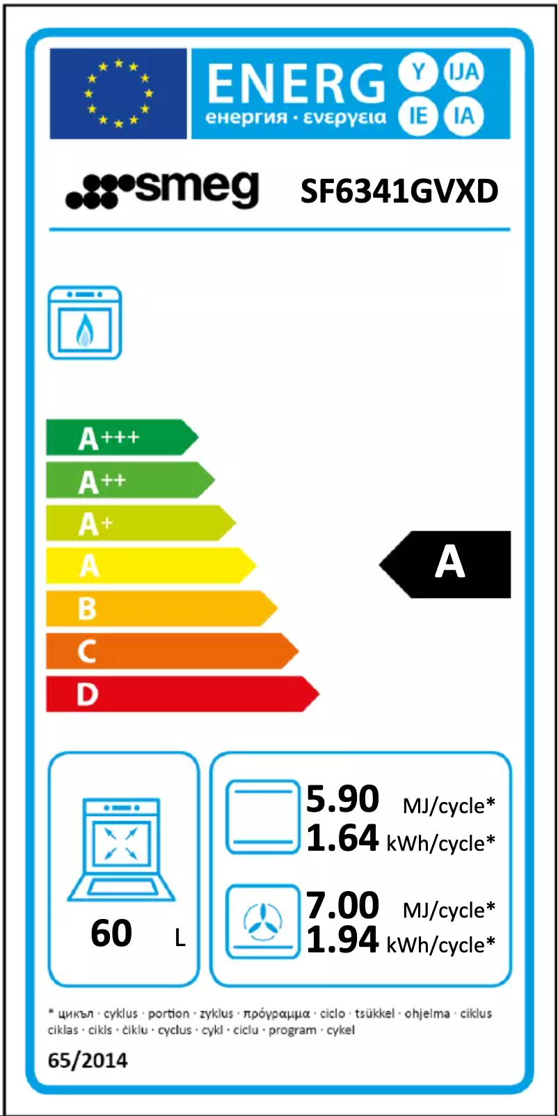 Page 1 de la notice Manuel utilisateur Smeg SF6341GVXD