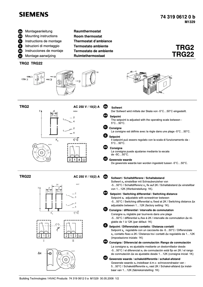Page n°1 - Manuel utilisateur Siemens TRG2