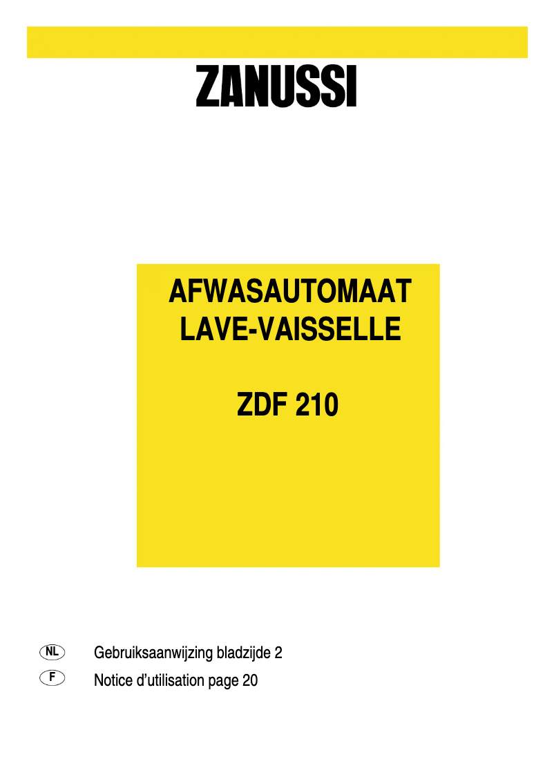 Página 1 del manual Manual de usuario Zanussi ZDF210