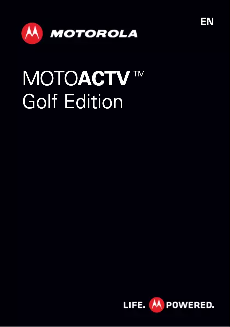 Image de la première page du manuel de l'appareil MotoActv Golf Edition