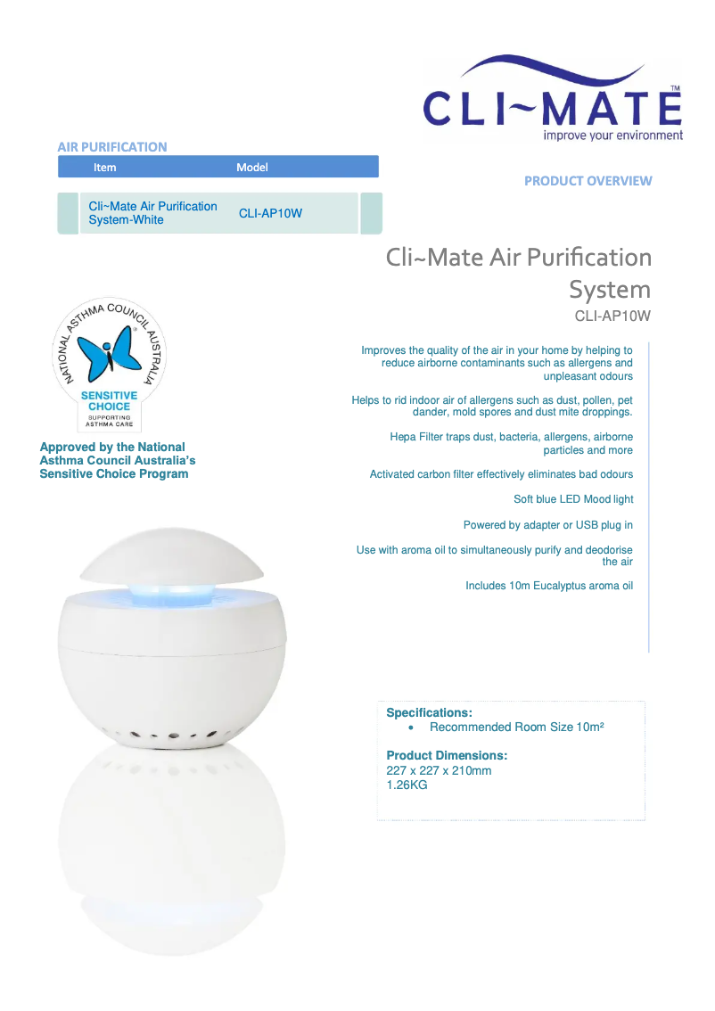 Image de la première page du manuel de l'appareil CLI-AP10