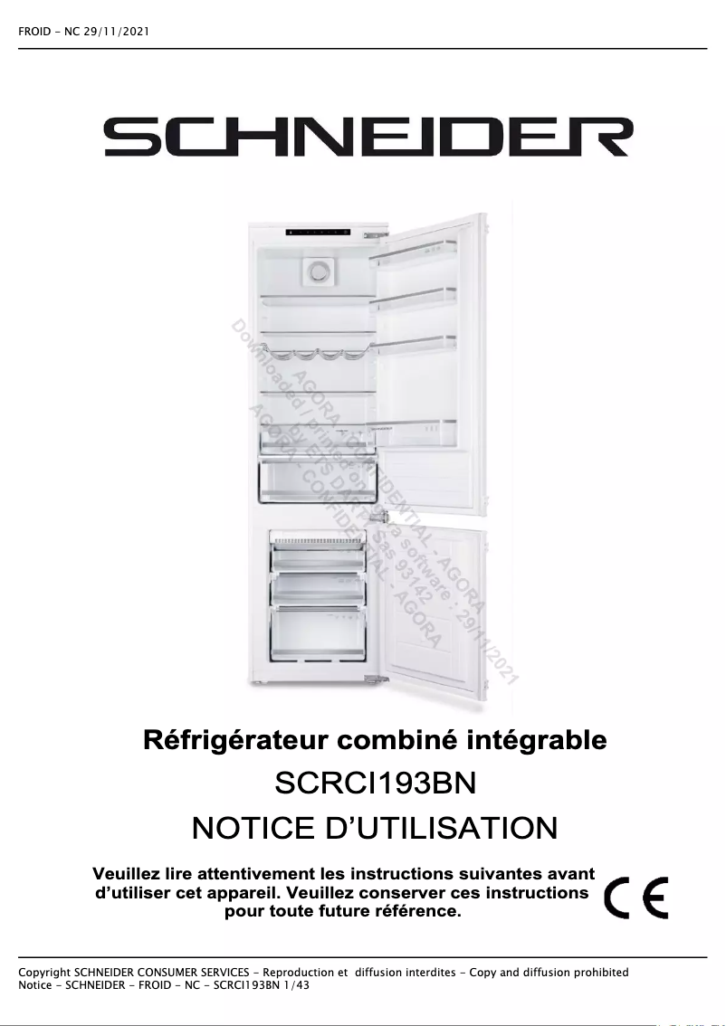 Image de la première page du manuel de l'appareil SCRCI193BN