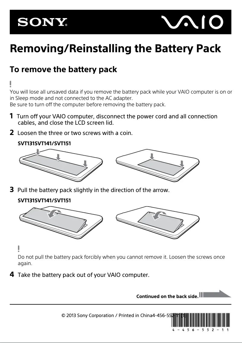 Page n°1 - Guide d'installation Sony Vaio Tab 14 SVT14122PXS