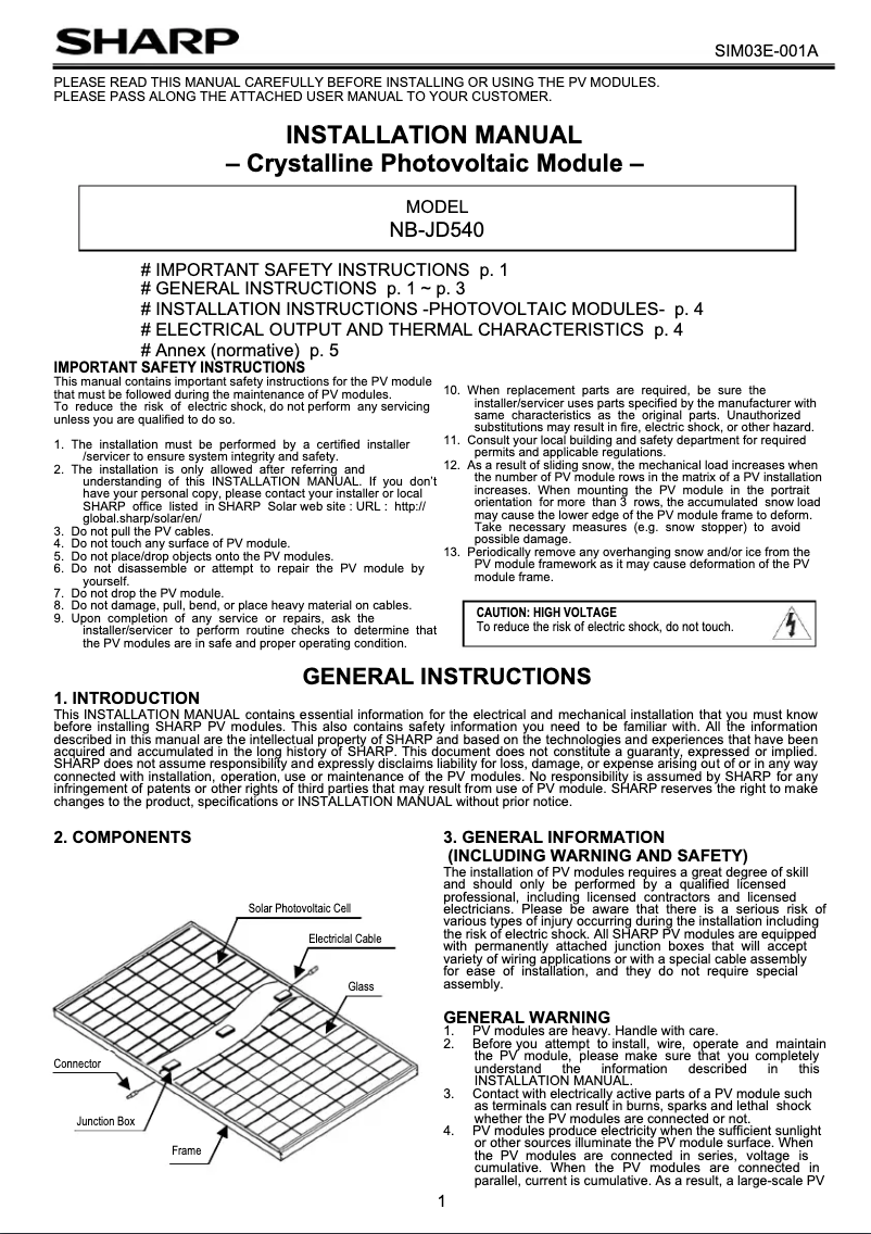 Imagen de la primera página del manual del dispositivo NBJD540