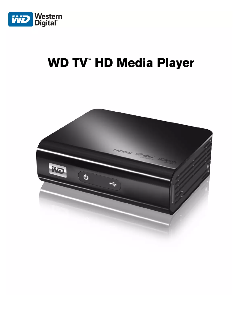 Page 1 de la notice Manuel utilisateur Western Digital WD TV HD