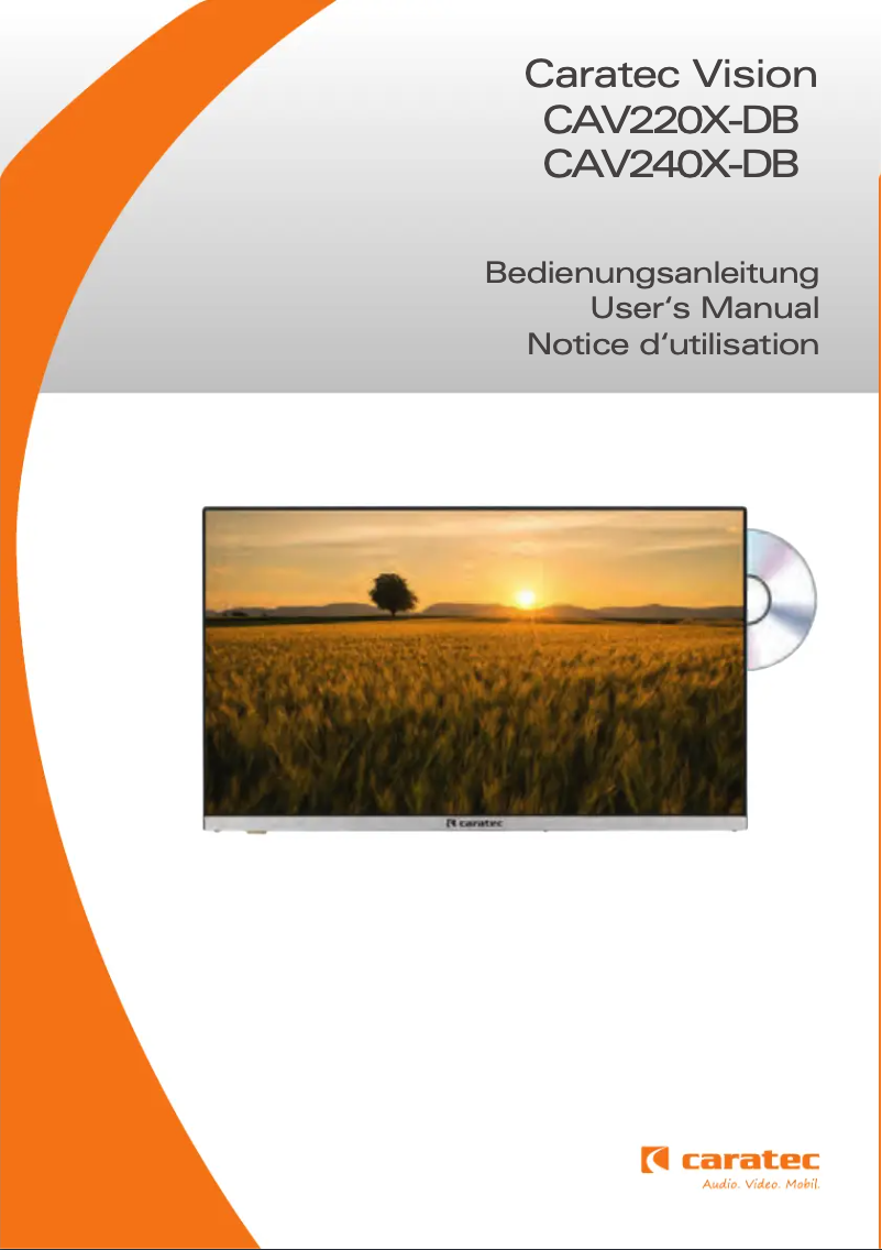 Image de la première page du manuel de l'appareil Vision CAV220X-DB