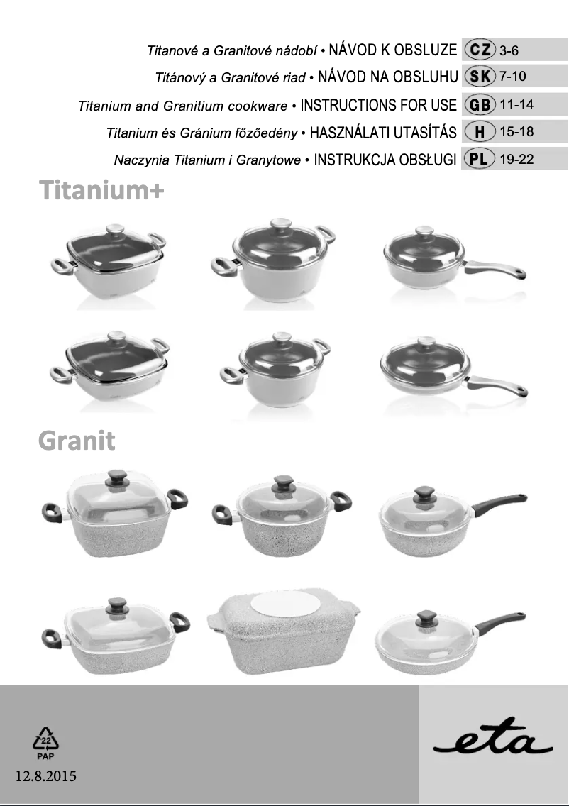 Page 1 de la notice Manuel utilisateur Eta Titanium Plus 6961 90000