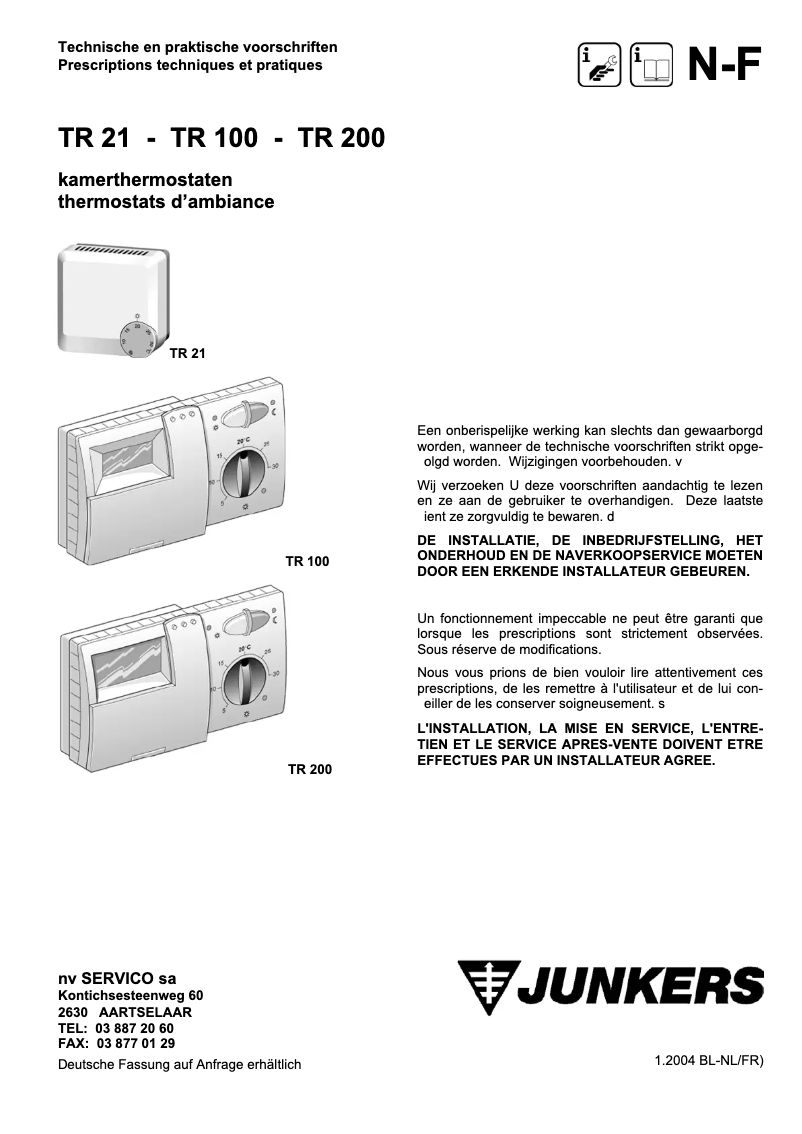 Page n°1 - Manuel utilisateur Bosch TR 100
