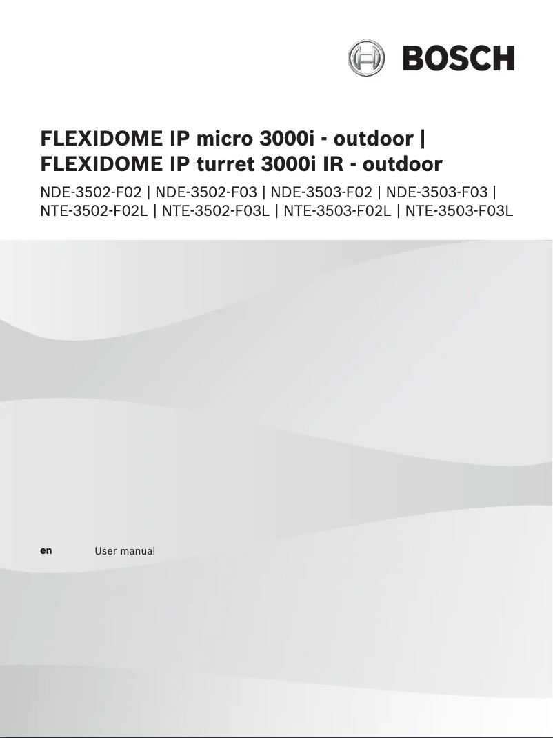 Page n°1 - Manuel utilisateur Bosch NTE-3502-F02L