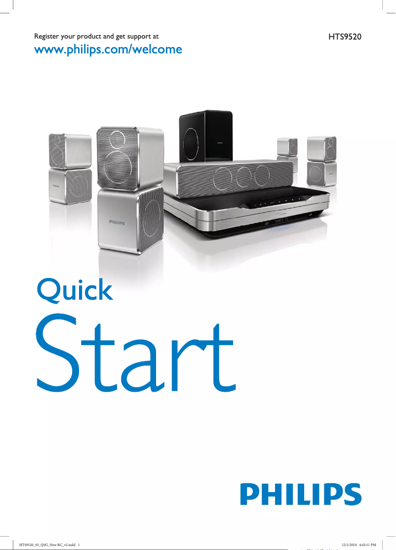 Page 1 de la notice Guide de démarrage rapide Philips HTS9520