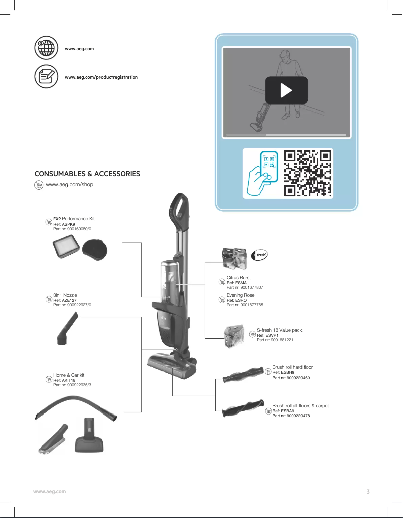 Page n°1 - Manuel utilisateur AEG FX9