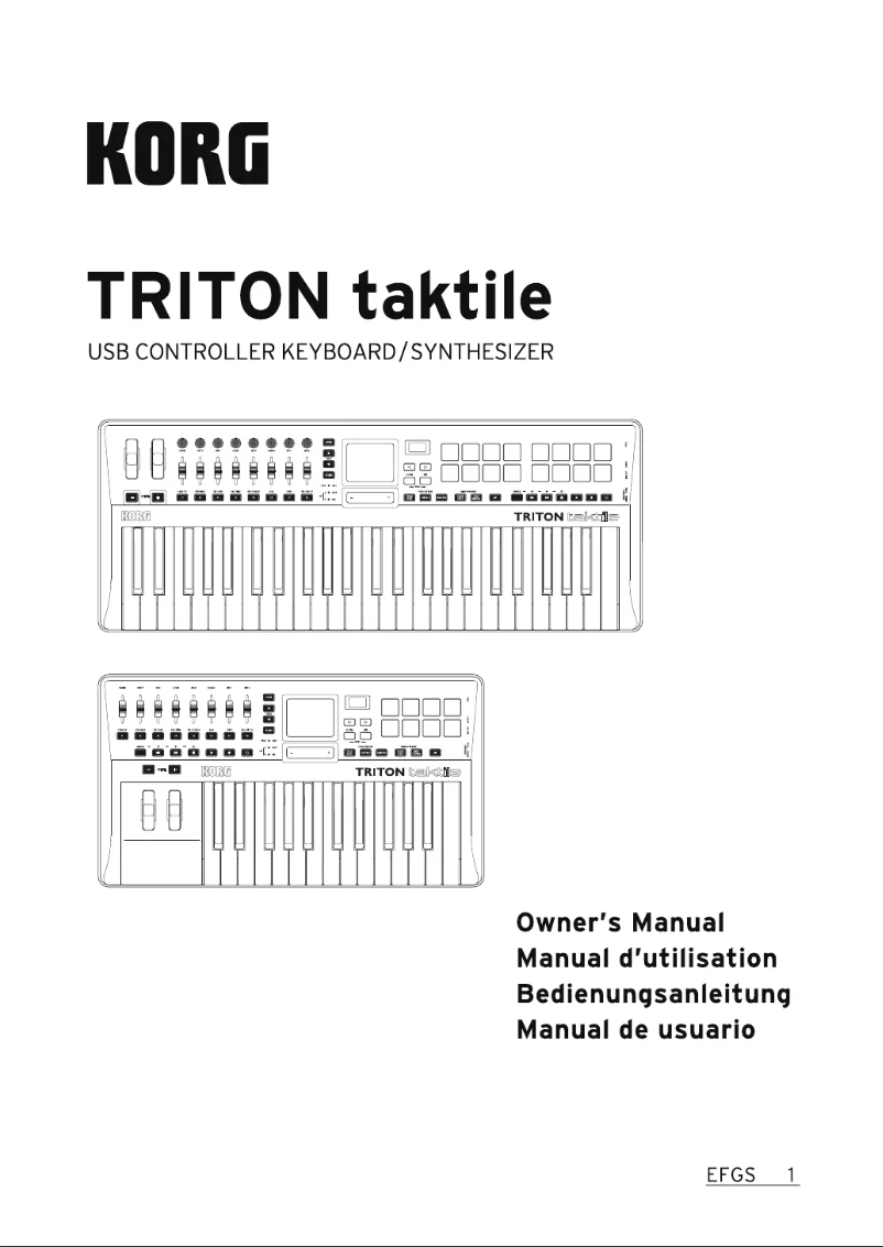 Page n°1 - Manuel utilisateur Korg Triton taktile 49