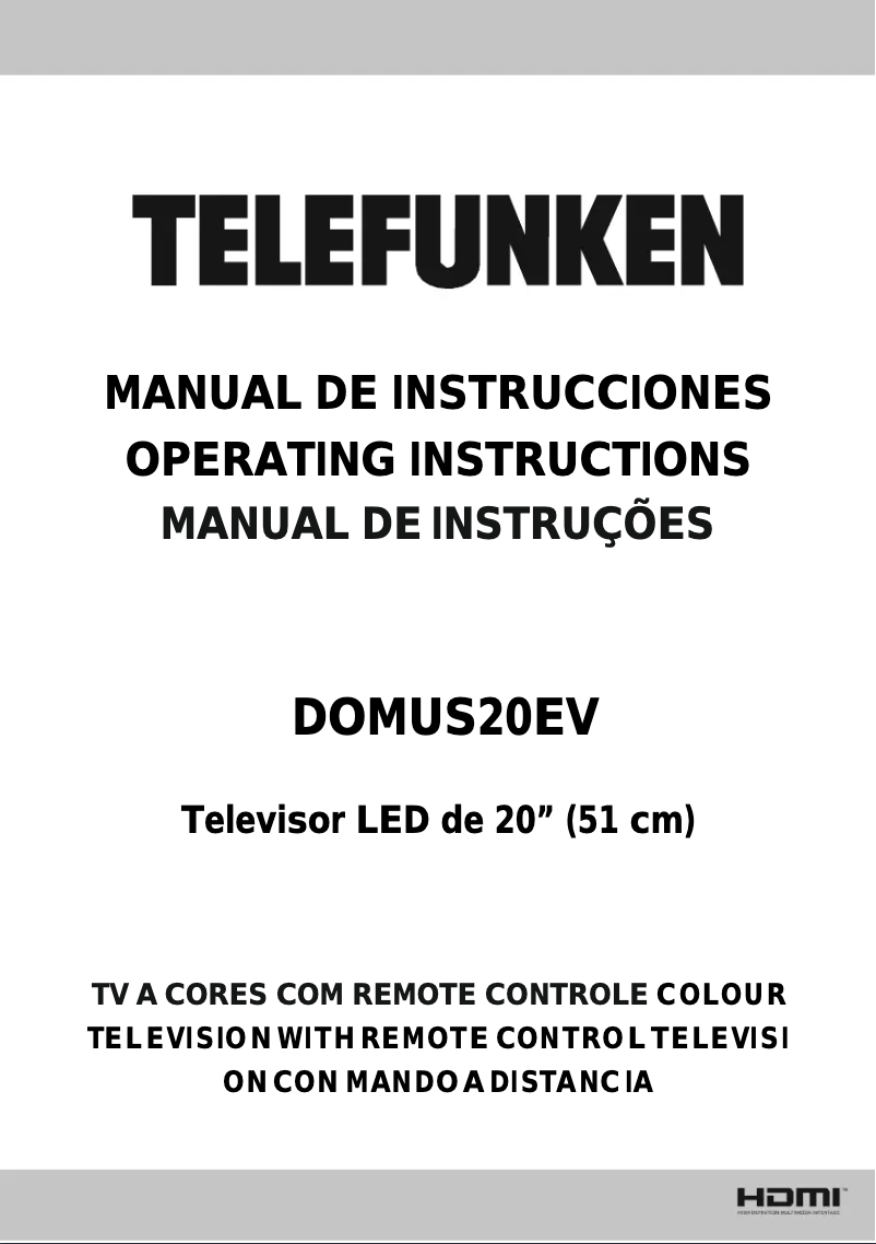 Page n°1 - Manuel utilisateur Telefunken DOMUS20EV