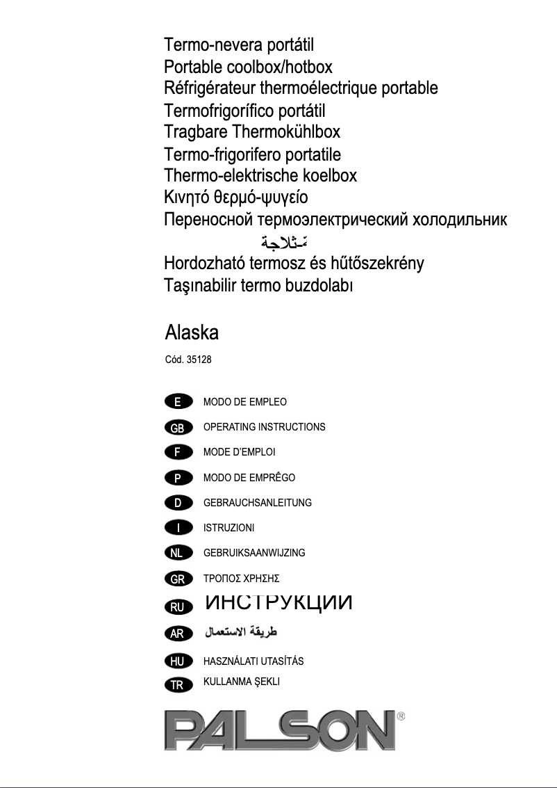 Page n°1 - Manuel utilisateur Palson 35128