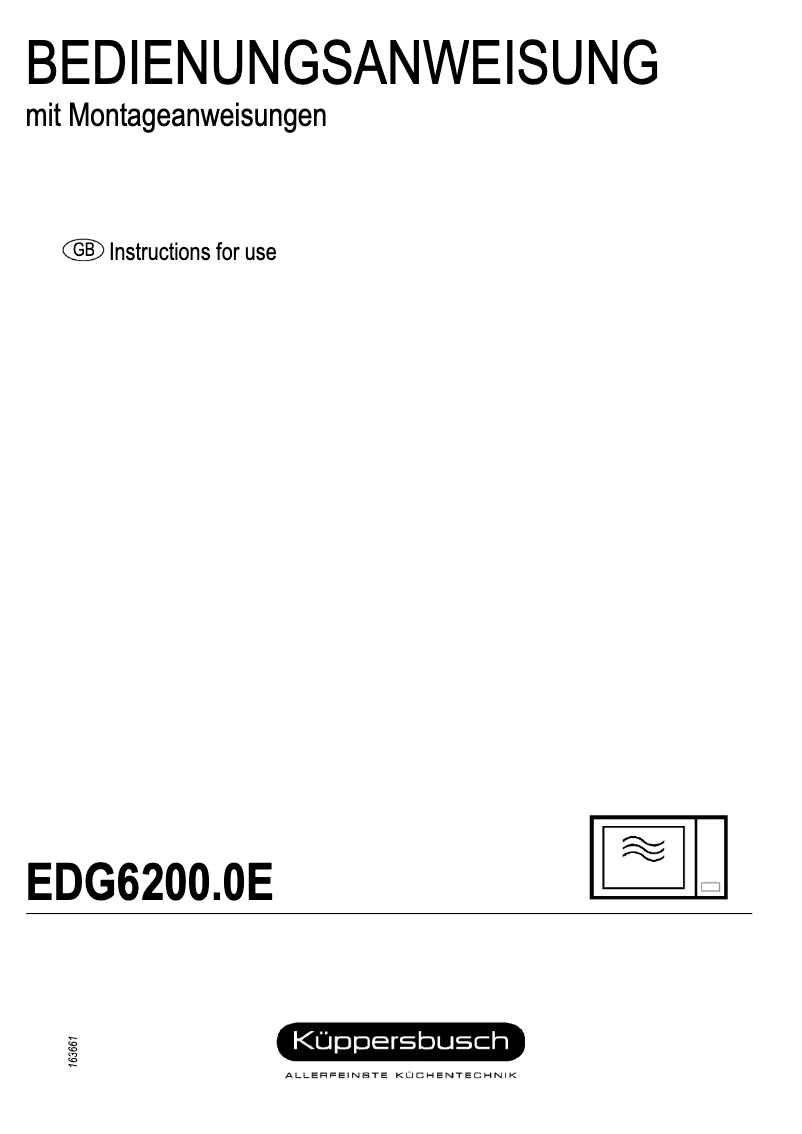 Page n°1 - Manuel utilisateur Küppersbusch EDG 6200.0 E