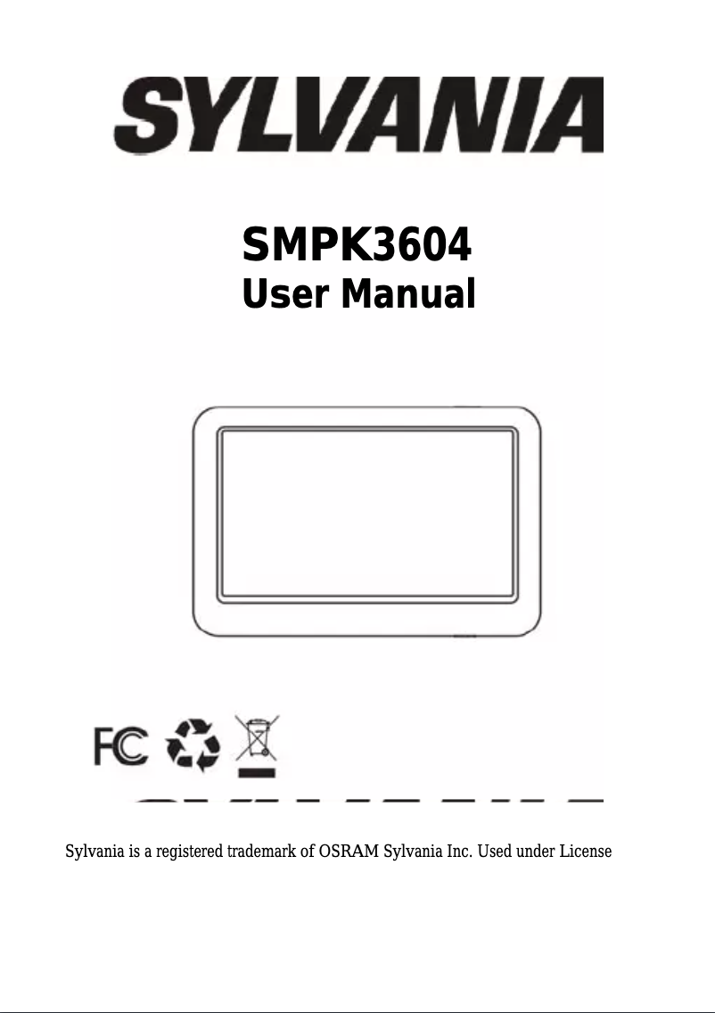 Page n°1 - Manuel utilisateur Sylvania SMPK3604