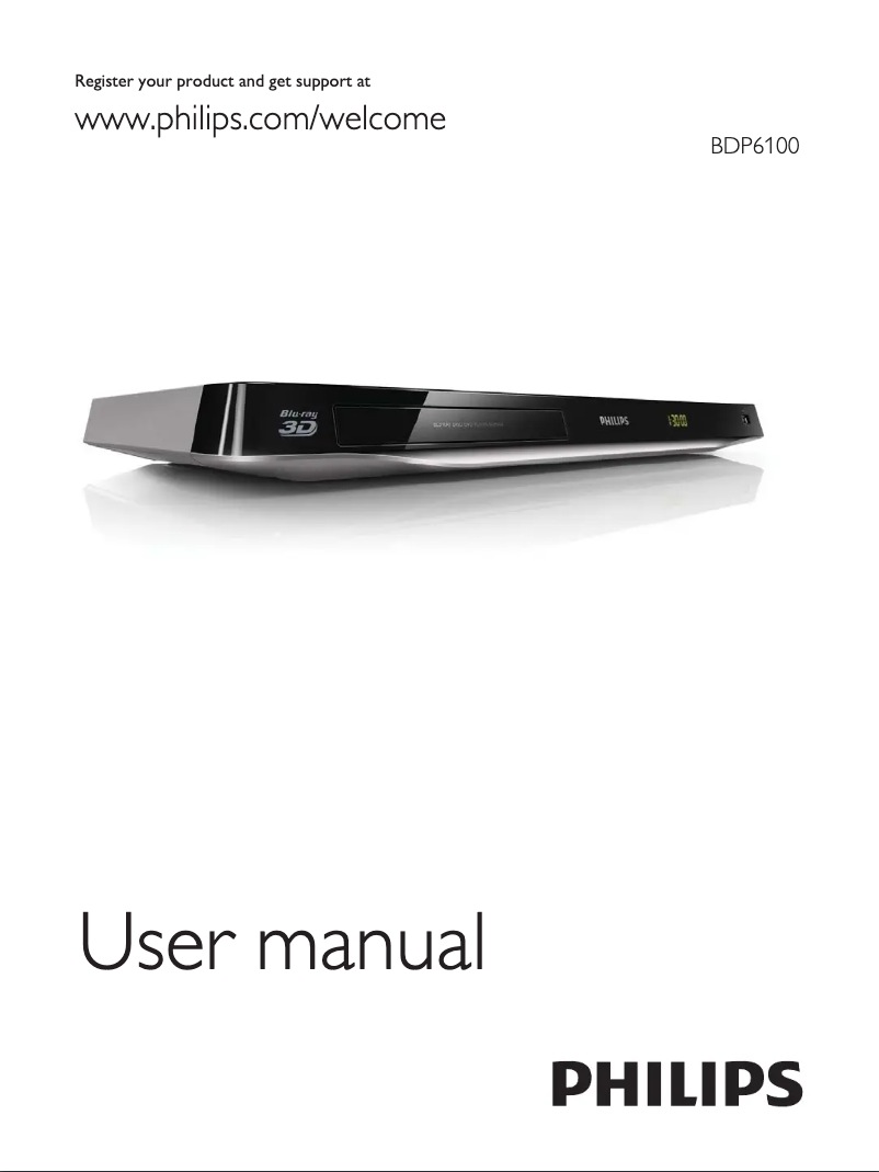 Imagen de la primera página del manual del dispositivo BDP6100