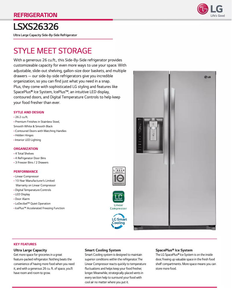 Image de la première page du manuel de l'appareil LSXS26326