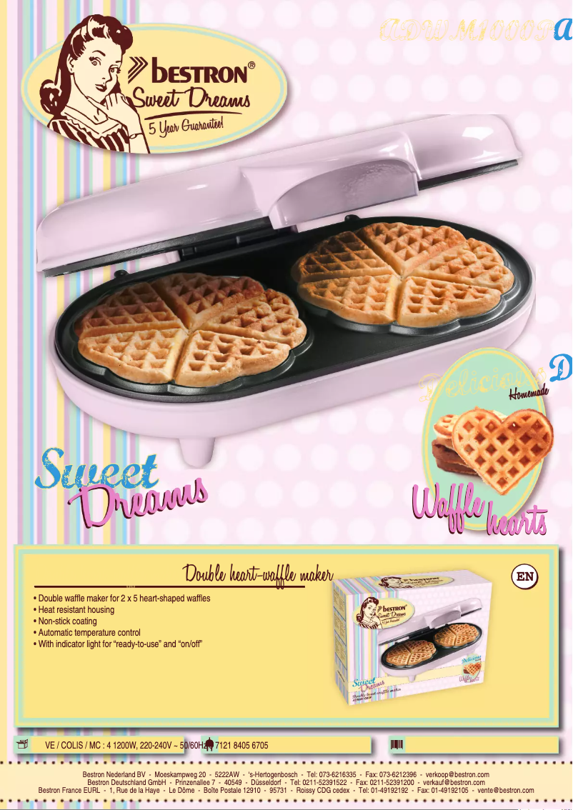 Page 1 de la notice Fiche technique Bestron ADWM1000P