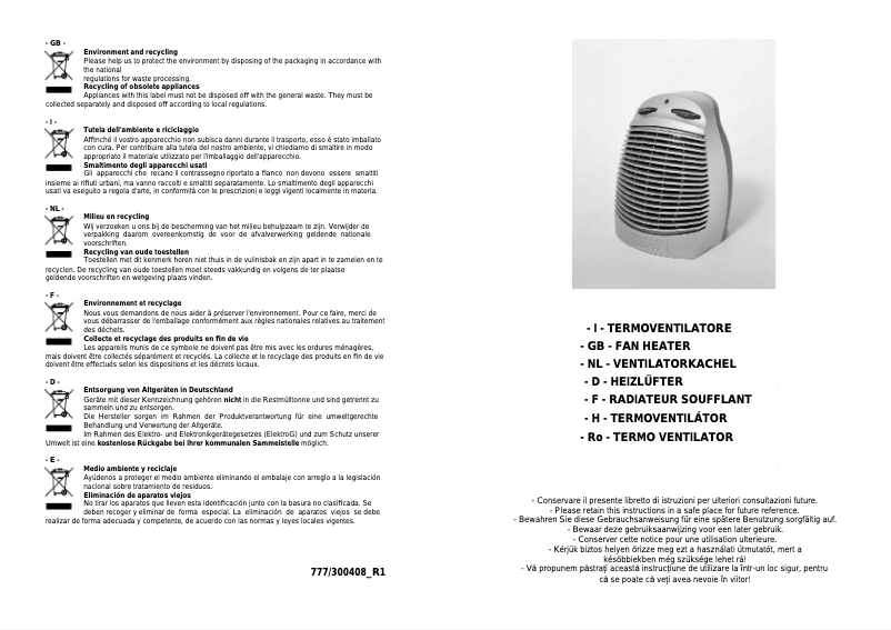 Image de la première page du manuel de l'appareil 777