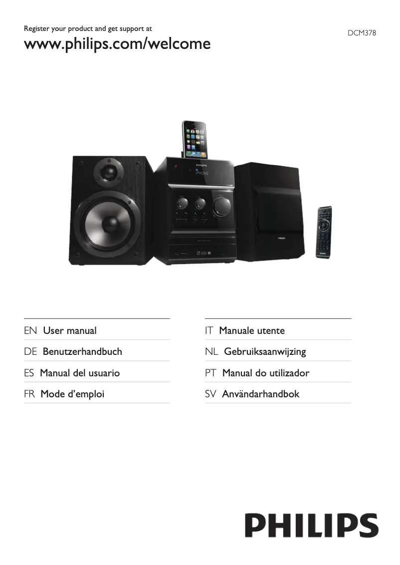 Page 1 de la notice Manuel utilisateur Philips DCM378
