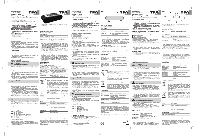 Page 1 de la notice Manuel utilisateur TFA Touchplay Upbeat 98.1108.01