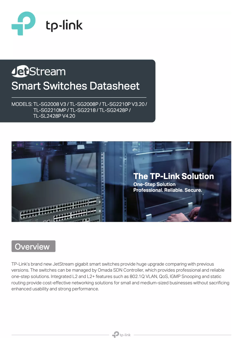 Page n°1 - Fiche technique TP-Link TL-SG2218