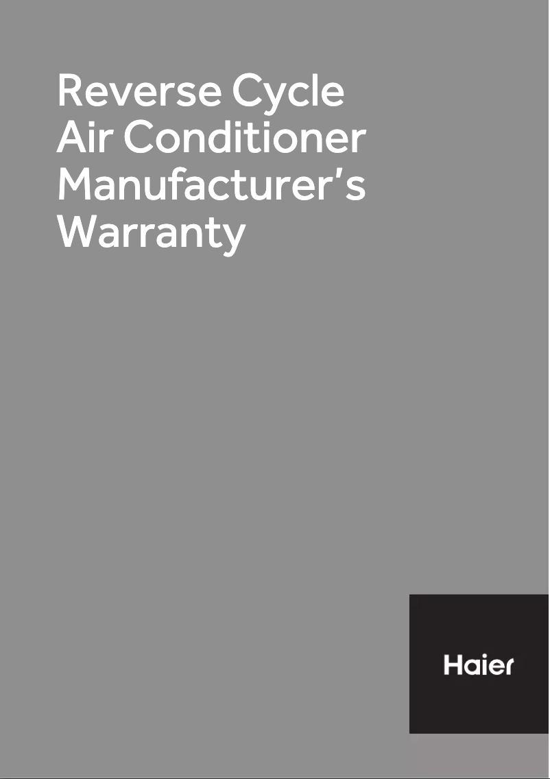 Page 1 de la notice Informations de garantie Haier AS53FEBHRA