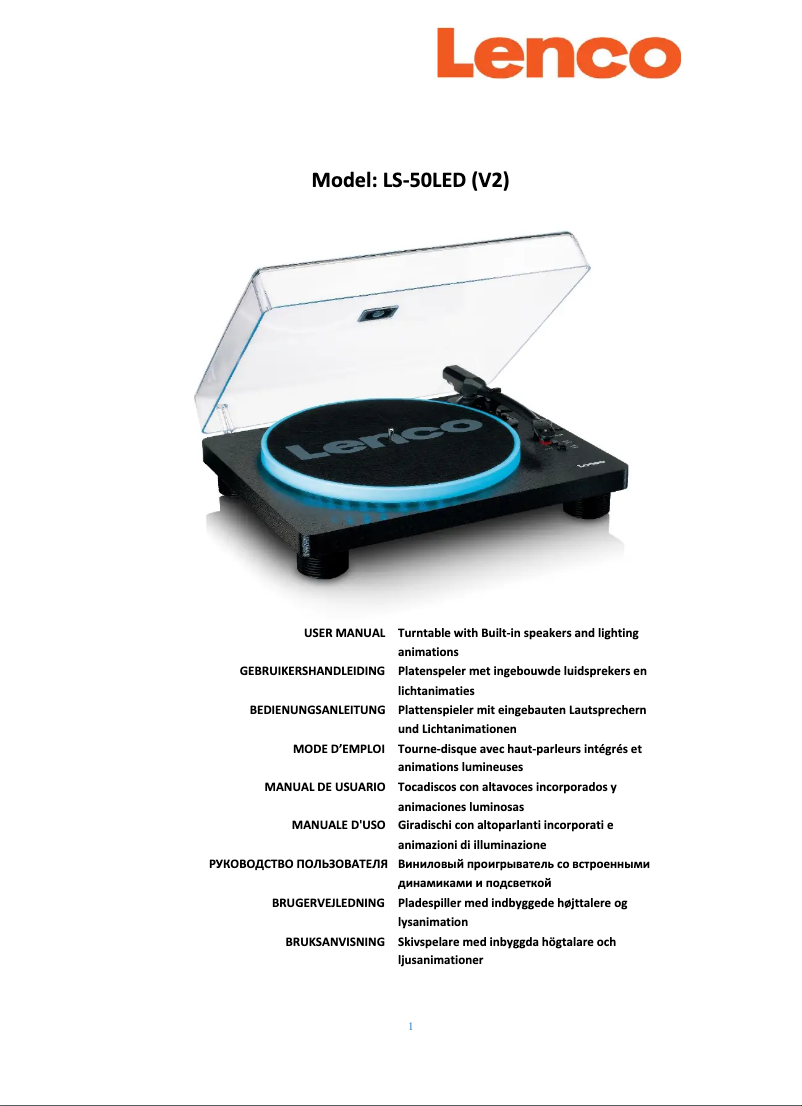 Page n°1 - Manuel utilisateur Lenco LS-50TQ