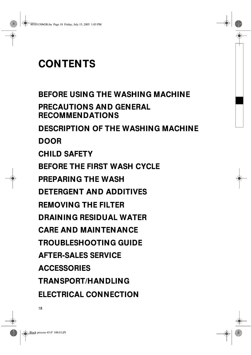 Image de la première page du manuel de l'appareil WAE 8988/4