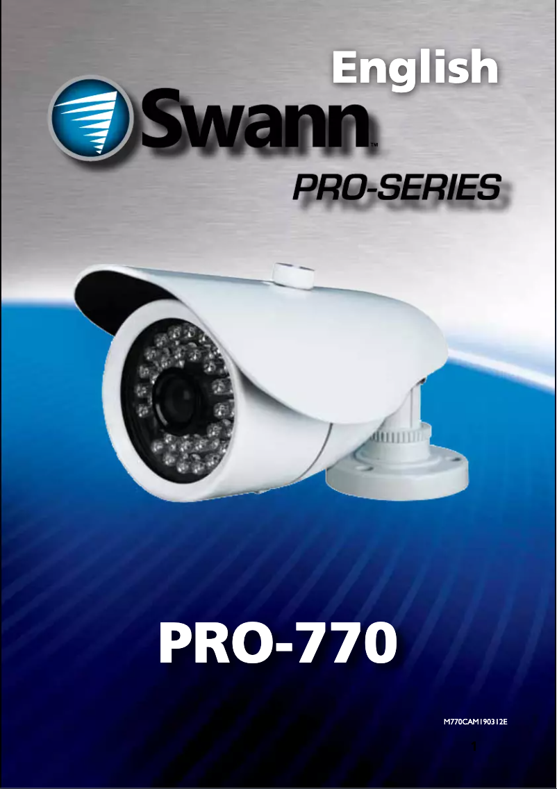 Page n°1 - Manuel utilisateur Swann PRO-770