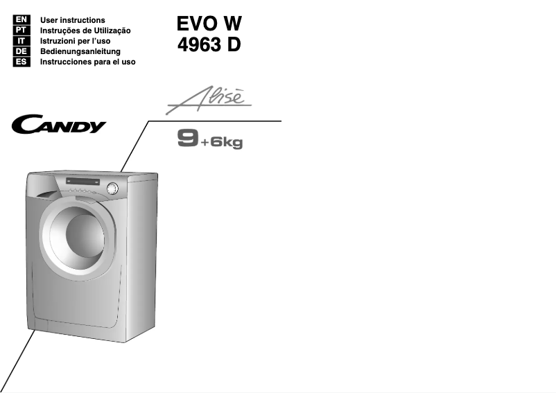 Page 1 de la notice Manuel utilisateur Candy EVOW 4963D-37