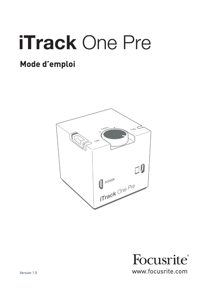 Imagen de la primera página del manual del dispositivo iTrack One Pre