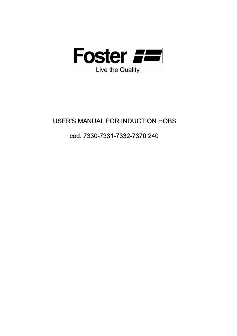 Page n°1 - Manuel utilisateur Foster S4000.IS.4